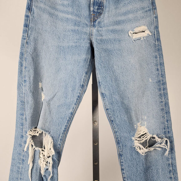 Levi's Premium Wedgie Distressed Straight Leg Denim Jeans Size 25 - Picture 3 of 11